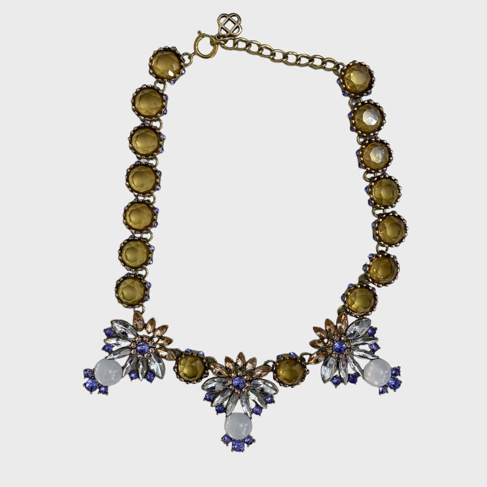 Oscar de la Renta Multicolor Jeweled Statement Necklace with Adjustable Chain